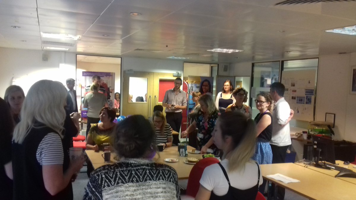 TheStrokeAssoc's tweet photo. The staff here in Stroke House have come together to celebrate the progress weโve made with our campaign for a #NewEra for Stroke. #ThankYouTea https://t.co/FLA7lVtDcy
