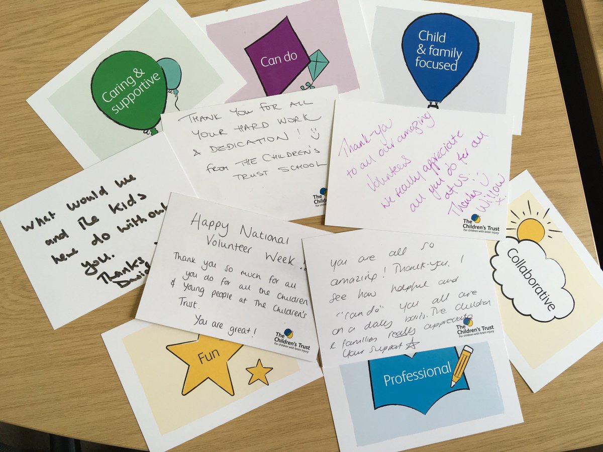 It's the last day of #VolunteersWeek - we've had a great time celebrating! Our staff, children and young people said #thankyou to volunteers by writing them cards linked to our values. Our volunteers truly demonstrate each value &amp; we can't thank them enough! 😍🙏🌟