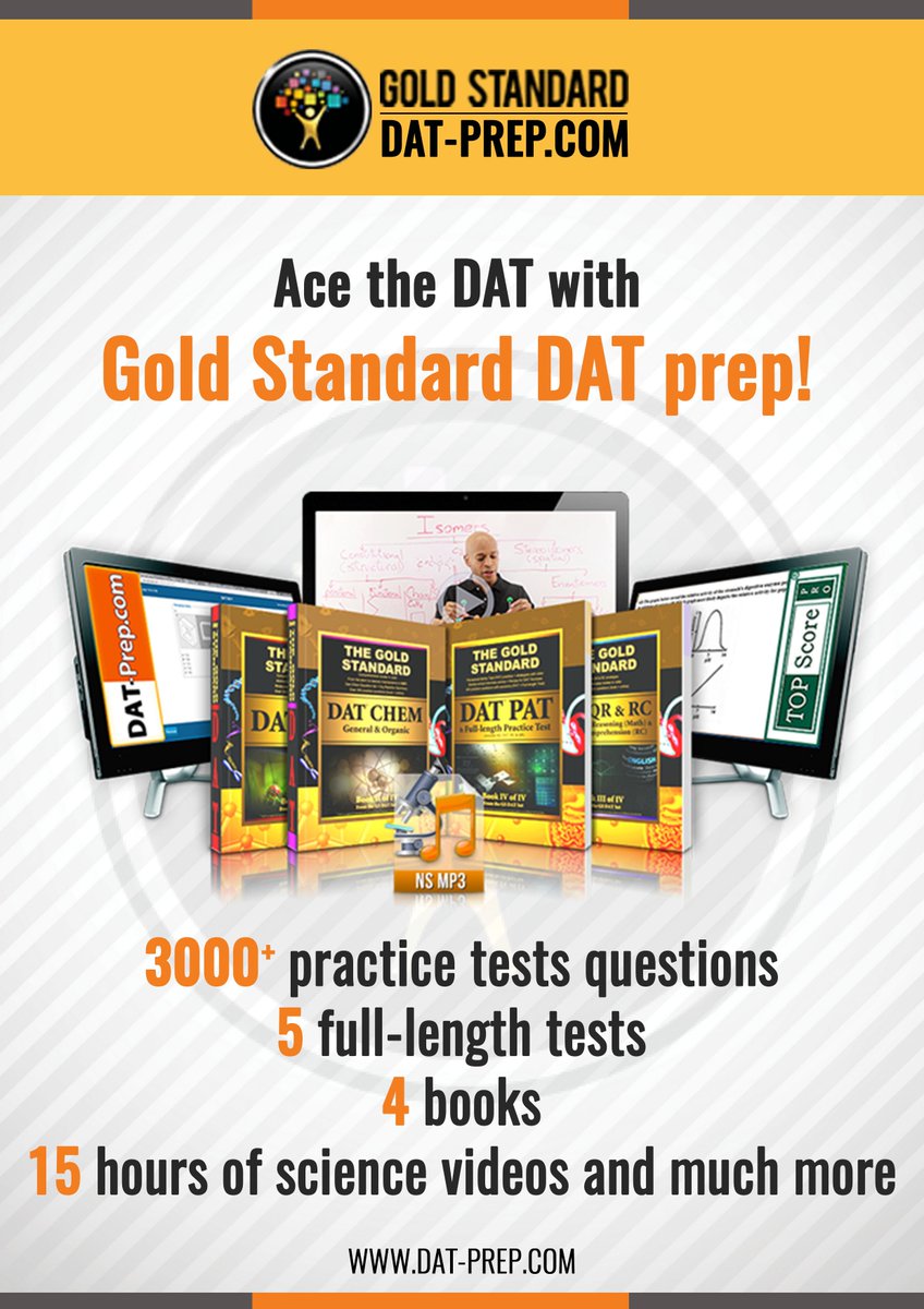 GoldStandardDAT's tweet image. The complete DAT prep!
#DATprep #acetheDAT #predental