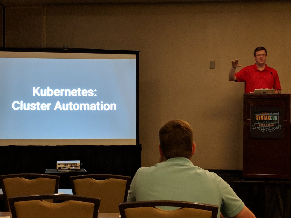 functional_sc's tweet image. Great presentation! &quot;Kubernetes with Minikube&quot; by @tedbehling at #syntaxcon