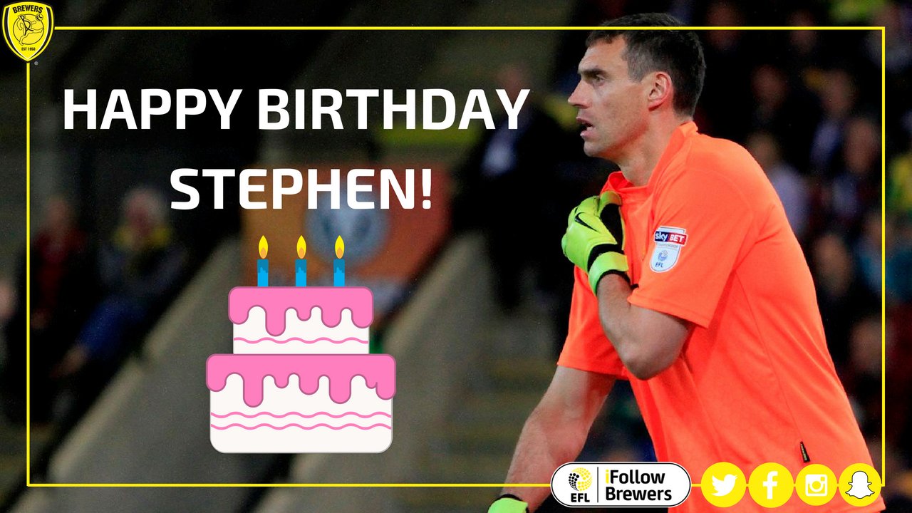  Happy Birthday to our goalkeeper Stephen Bywater from everyone at 