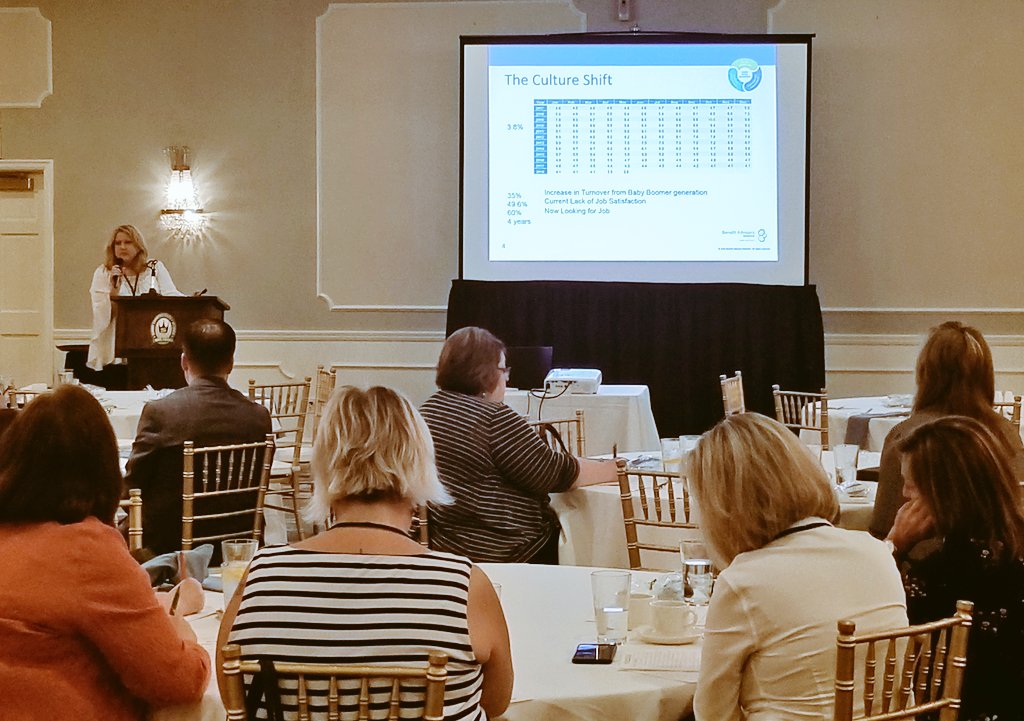 SonusBenefits's tweet photo. Next Up, we welcome Bobbi Kloss from Human Captial Management Services and @BANAdvisors with a talk on The Cultural Shift and Employee Handbooks going digital! 🤳🤔 #HRSummerFest18 #strongteam https://t.co/NAZqMlC5c3