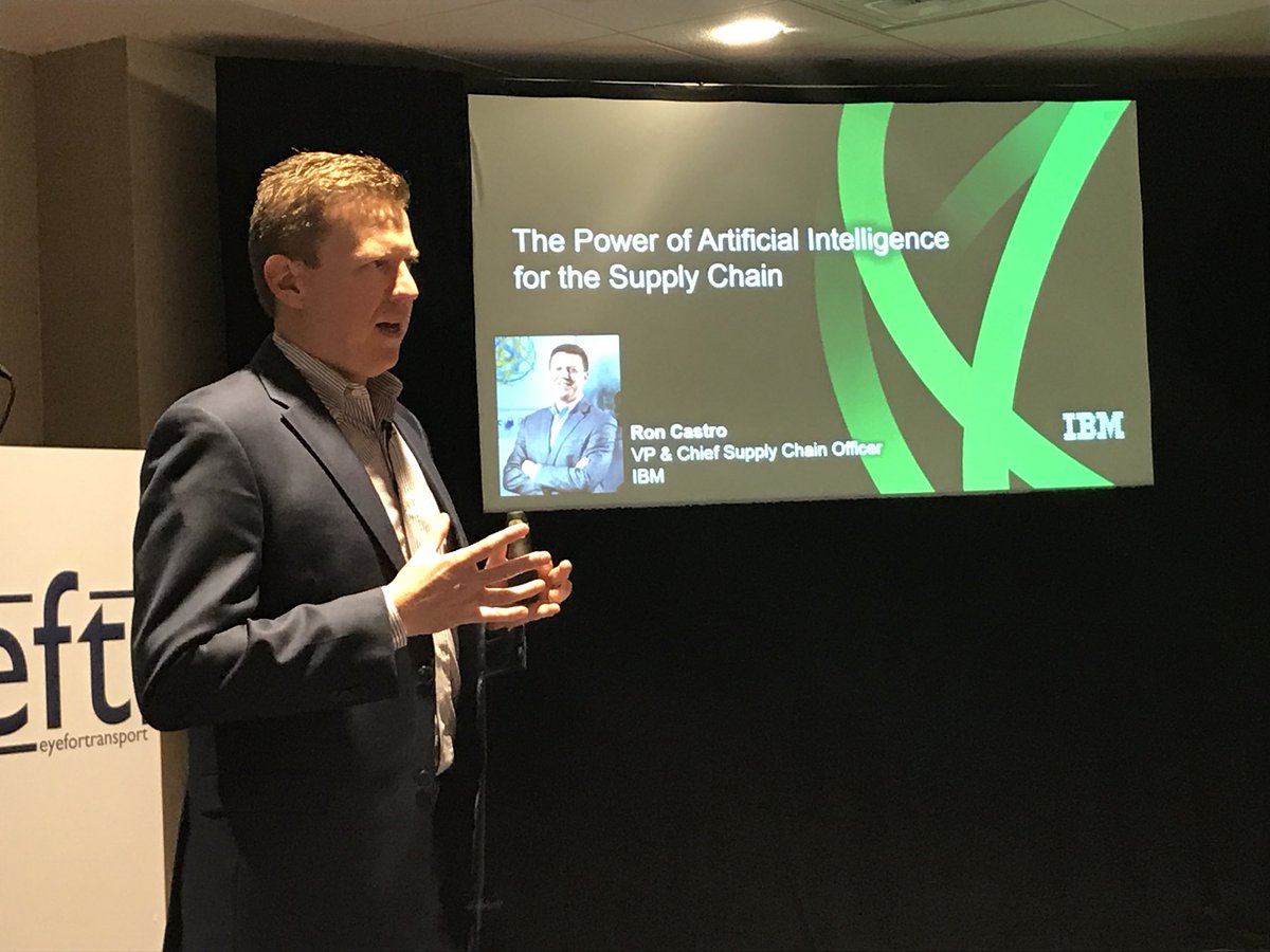 alex7zhong's tweet photo. Ron Castro #IBM CSCO spoke #AI for #supplychain #EFT 3pl &amp; Supply chain summit in Atlanta https://t.co/CnAkLmyu5E