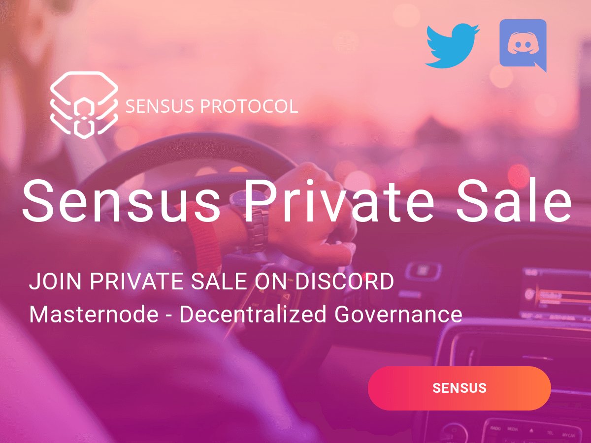 Join Sensus Private Sale 🛡️
Price per token = 0.08$ 😎
Exchange = Paid 💘 
Bonus Tokens = YES 🔑 

Next Airdrop only for investors .

Introducing : INVESTOR DROP 🛡️

Private sale on discord : discordapp.com/invite/b9DnqJr 

Governance - Sensus Masternode  ☣️❤️
Like &amp; Retweet😍
