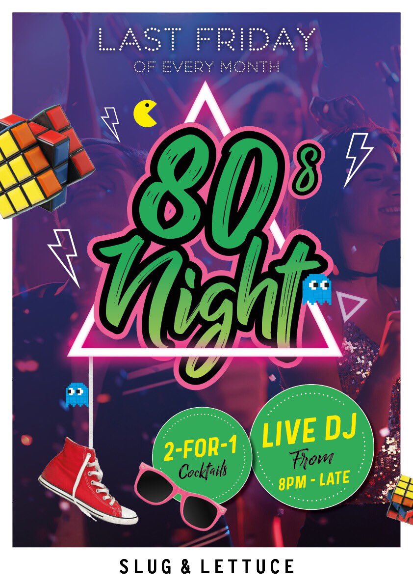 The launch of our first 80s night is the 29th June!! Book your area and come join us as we dance the night away to your favourite 80s tunes! 🎉🕺