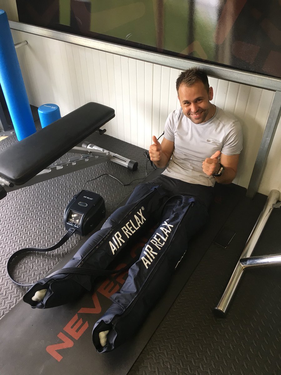 Double training session for @JonnyAdam today so here he’s recovering in the <a href="/AirRelaxEurope/">Air Relax Europe</a> boots before this weekend’s <a href="/BritishGT/">🇬🇧 #BritishGT 🏁</a> race