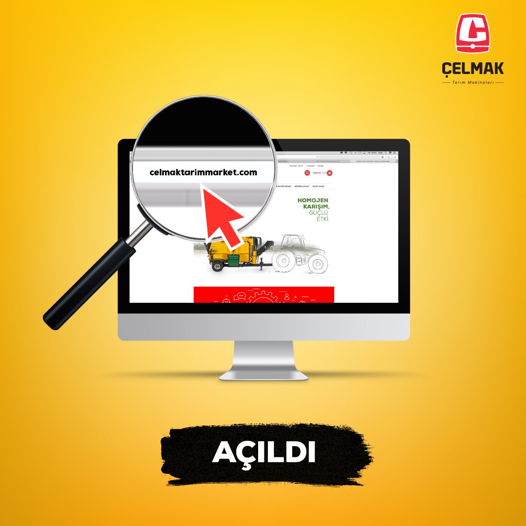 CELMAK_TARIM's tweet photo. Müjde, online alışveriş sitemiz “https://t.co/5rsUFoJteF” açıldı! Artık tarım makinelerimize ve yedek parçalarımıza tek tıkla sahip olabilirsiniz.

#çelmak #celmaktarimmarket #tarim #iyitarim #tarimmakinesi #surdurulebilirtarim #toprak #ciftci #hasat #romork #silaj #yedekparca https://t.co/mGBv3a141C
