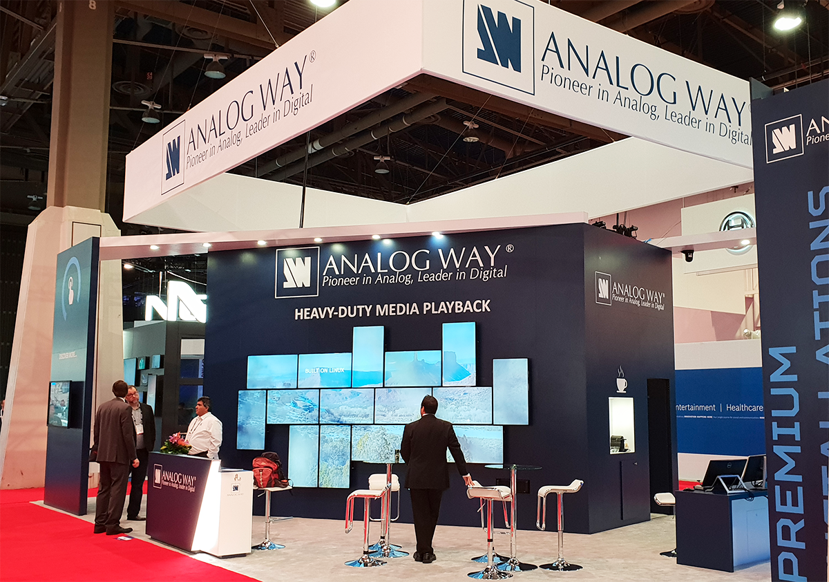 Analog_Way's tweet image. Take a look at the main highlights from our stand this year! We look forward to showing you our 4K videowall processors, seamless switchers, media servers, event controllers and multi-format converters. See you at Analog Way booth, C1662 #Infocomm18