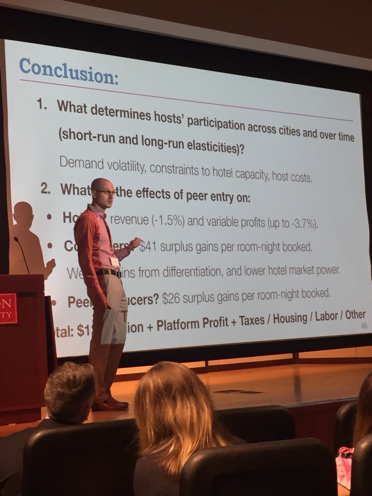 babickart's tweet photo. How does @Airbnb entry affect hotel market? Research by @AndreyFradkin of @BUQuestrom presented at #digitizedbehavior 2018. https://t.co/63P17dE7ol
