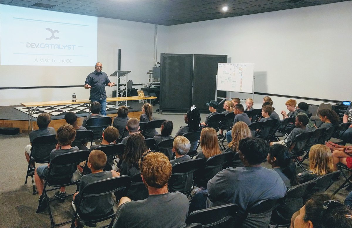 DevCatalyst_CO's tweet image. Thank you Austin for speaking to our Trenton Elementary School guests today! #DevCatalyst #LearnToCode
