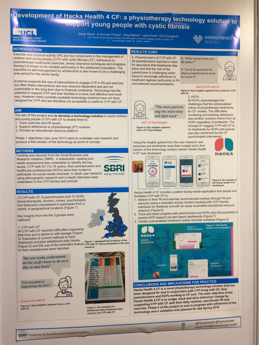 Hacka Health (@hackahealth) on Twitter photo Excited to share our #ECFS2018 poster being presented in Belgrade at the <a href="/ECFSConference/">European Cystic Fibrosis Society</a> - if you’re there go check it out P145 😃. Thanks to the <a href="/sbrihealthcare/">SBRI Healthcare</a> for all of their support #cysticfibrosis #physicalactivity #exercise #physiotherapy #healthtechnology Excited to share our #ECFS2018 poster being presented in Belgrade at the <a href="/ECFSConference/">European Cystic Fibrosis Society</a> - if you’re there go check it out P145 😃. Thanks to the <a href="/sbrihealthcare/">SBRI Healthcare</a> for all of their support #cysticfibrosis #physicalactivity #exercise #physiotherapy #healthtechnology
