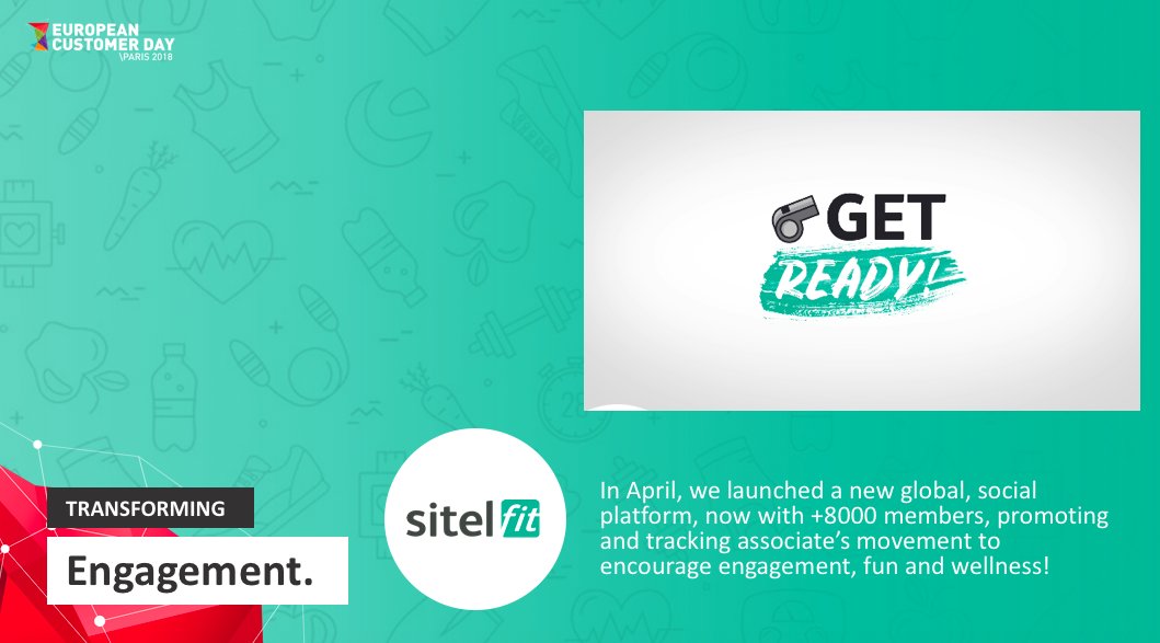 TSCDigitalFr's tweet image. "On ne peut pas être une entreprise responsable sans avoir un impact sur la société. C'est là où #SitelFit est un succès ! Déjà 8 000 collaborateurs qui ont rejoint le mouvement". 🏋️‍♂️⛹️‍♀️@olivier_camino cc @Sitel_WorldWide 
#ECD2018