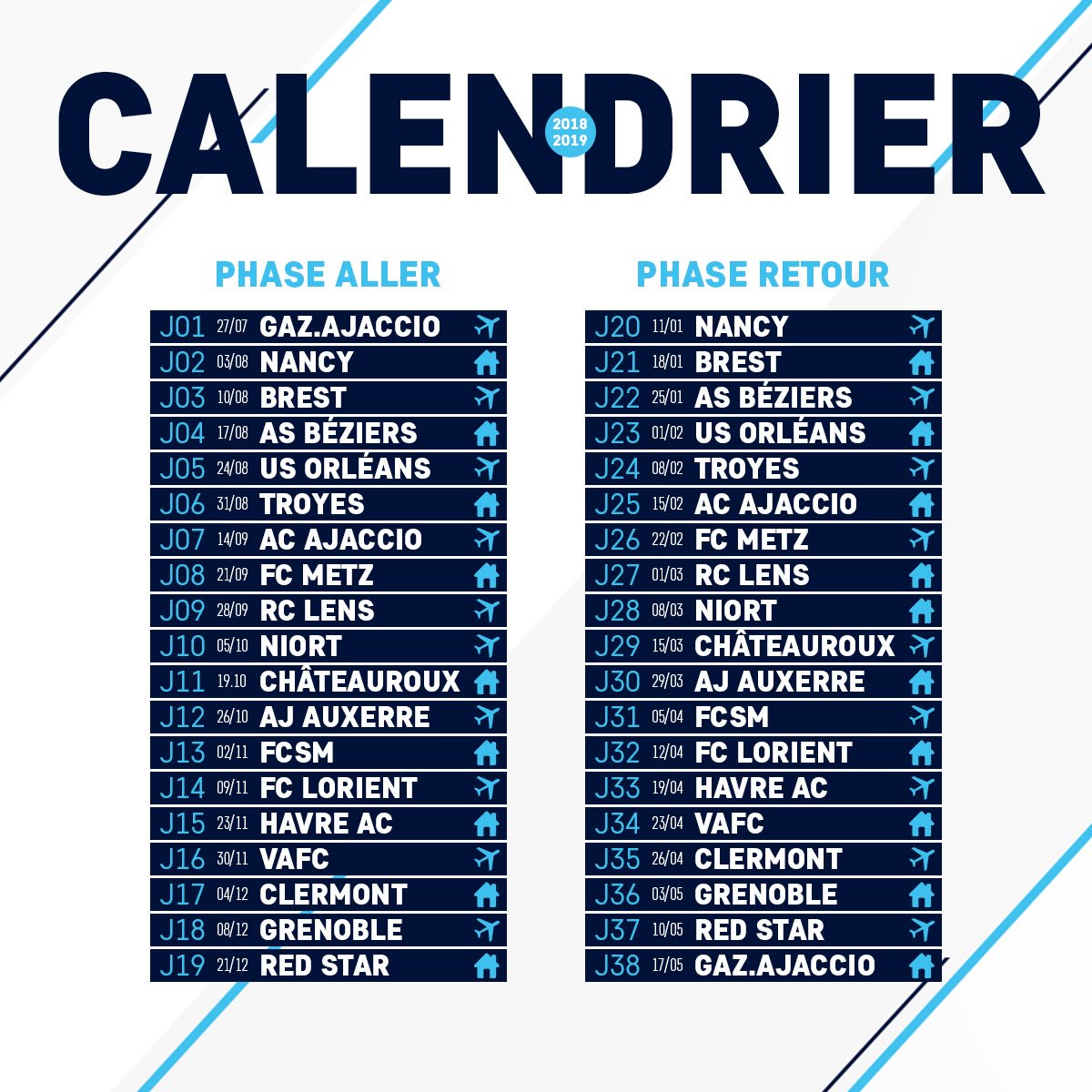 ParisFC's tweet photo. Le calendrier @DominosLigue2 aux couleurs parisiennes 🔵⚪️ https://t.co/rDDc3cghcj
