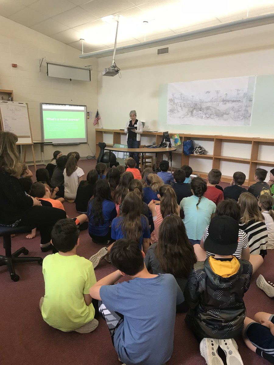 Excited to bring the CREF Library Mural Project Launch to <a href="/RES_Bulldogs/">Richboro Elementary</a> with KarinaRaudeDesigns.com Thanks to all who are bringing the History of Communication Mural to life 🎨🗣️📱📺📻📡 <a href="/_CREF/">CR Education Foundtn</a> <a href="/bucksAIR/">BucksAIR</a> <a href="/crsd_librarians/">CRSD Libraries</a>  <a href="/CouncilRockSD/">Council Rock</a>