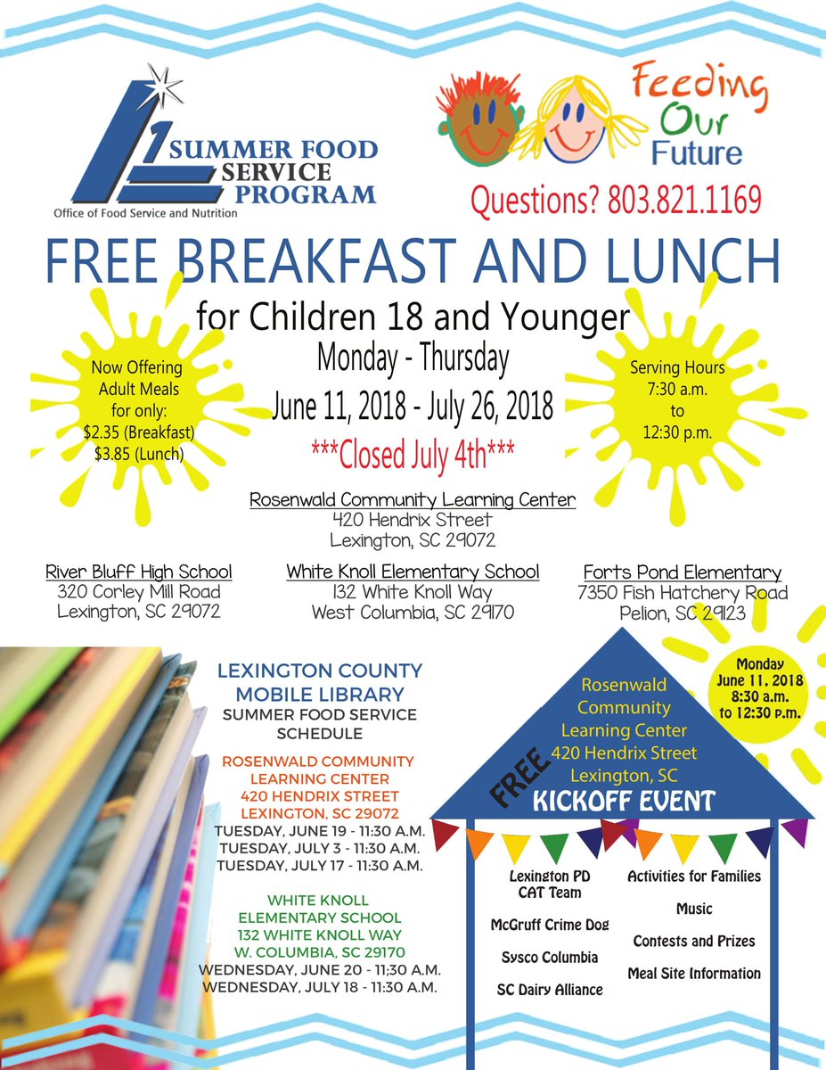 LexingtonPD's tweet photo. The @lexonefsn Summer Food Service Program kicks off on Monday, June 11th and LPD will be providing a free bike rodeo to teach bike safety and child seat checks from 9:00 a.m. to 1:00 p.m. at Rosenwald Community Learning Center.  See you there. @LexingtonOne https://t.co/AB6jcFSTQg