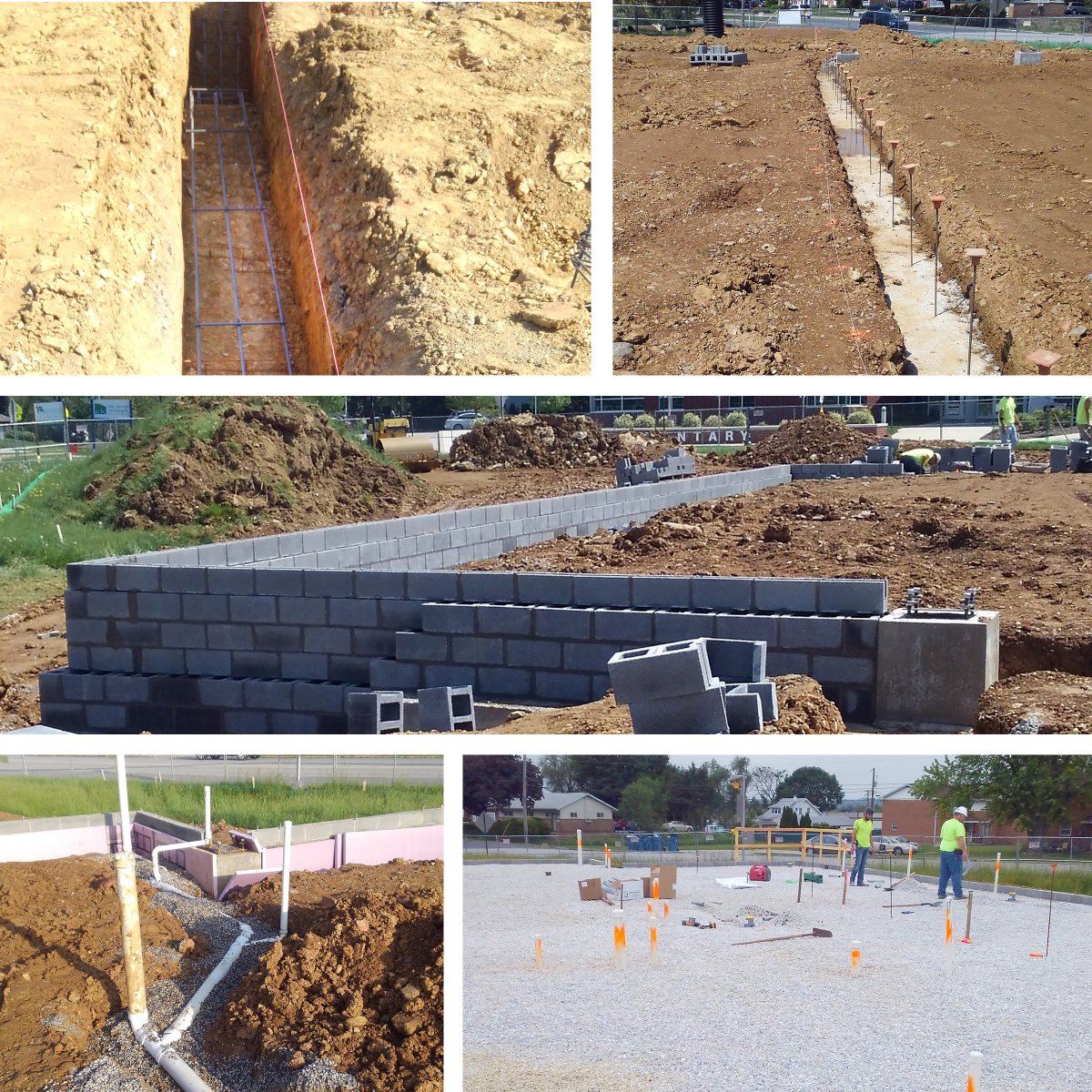 Keystruct's tweet photo. Project Update: The footers and underground plumbing are in place at the Susquehanna Oral Surgery jobsite. Next up, we will be pouring the concrete slab. Dr. Boyle will be relocating his existing practice to the new facility this fall. https://t.co/C0869KGKu2
