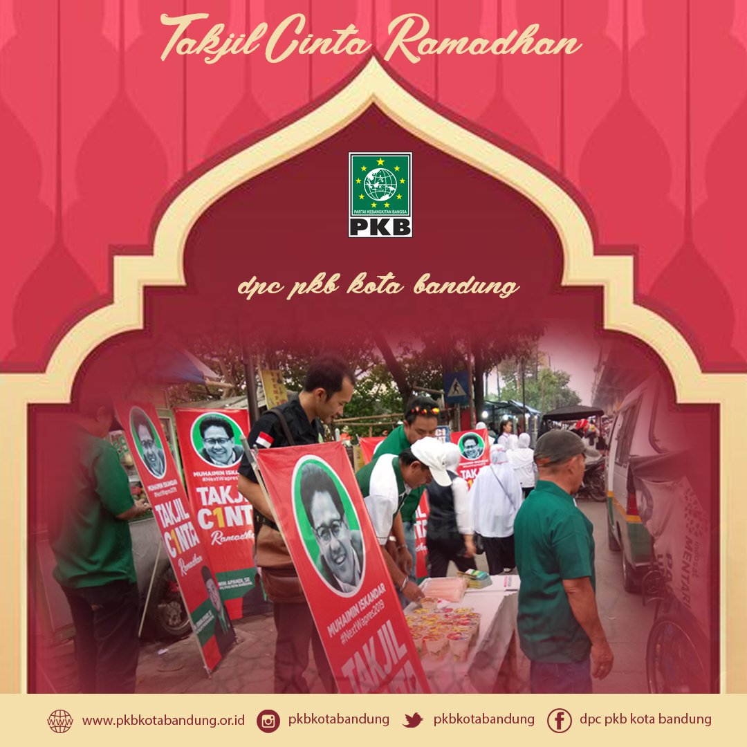 Takjil Cinta Ramadhan. 
Alhamdulilah berkah bulan ramadhan bisa berbagi rezeki dengan warga kota Bandung. 
Semoga keberkahan bulan suci ini mengantarkan <a href="/cakiminow/">A Muhaimin Iskandar</a> menjadi wapres 2019. Amiin 🙏
<a href="/dpwpkbjabar/">DPW PKB JABAR</a> <a href="/DPP_PKB/">DPP PKB</a> <a href="/Jhon_Santai/">Jajang Jamaludin</a> @KangSyaifulHuda