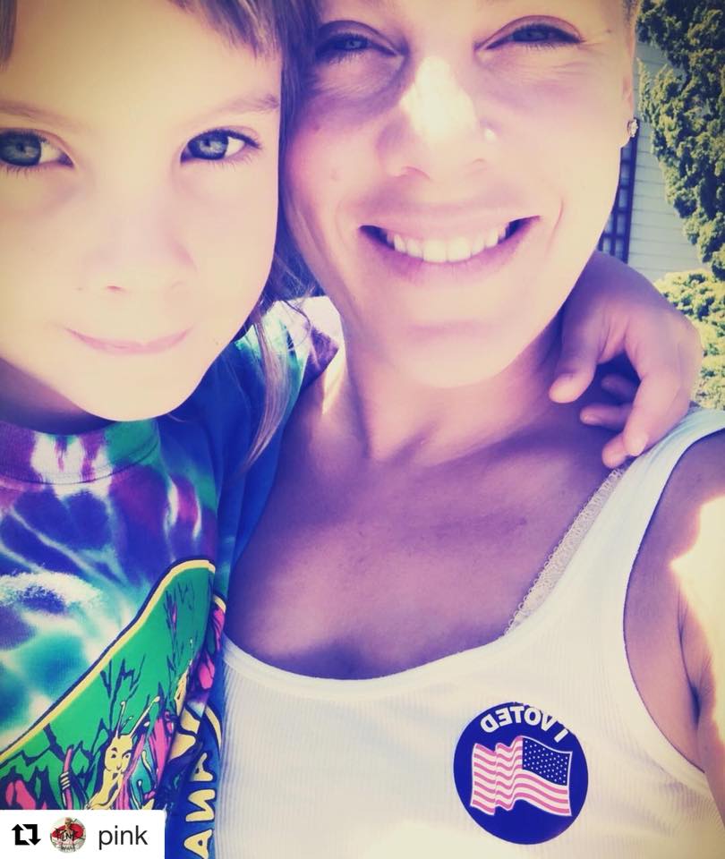 “Because every voice matters” - <a href="/Pink/">P!nk</a>  💛💛 We agree, and we love the slug shirt! ❤️💪🏻 #everyvoicematters #vote #inspireothers #bananaslugstringband #pink #love