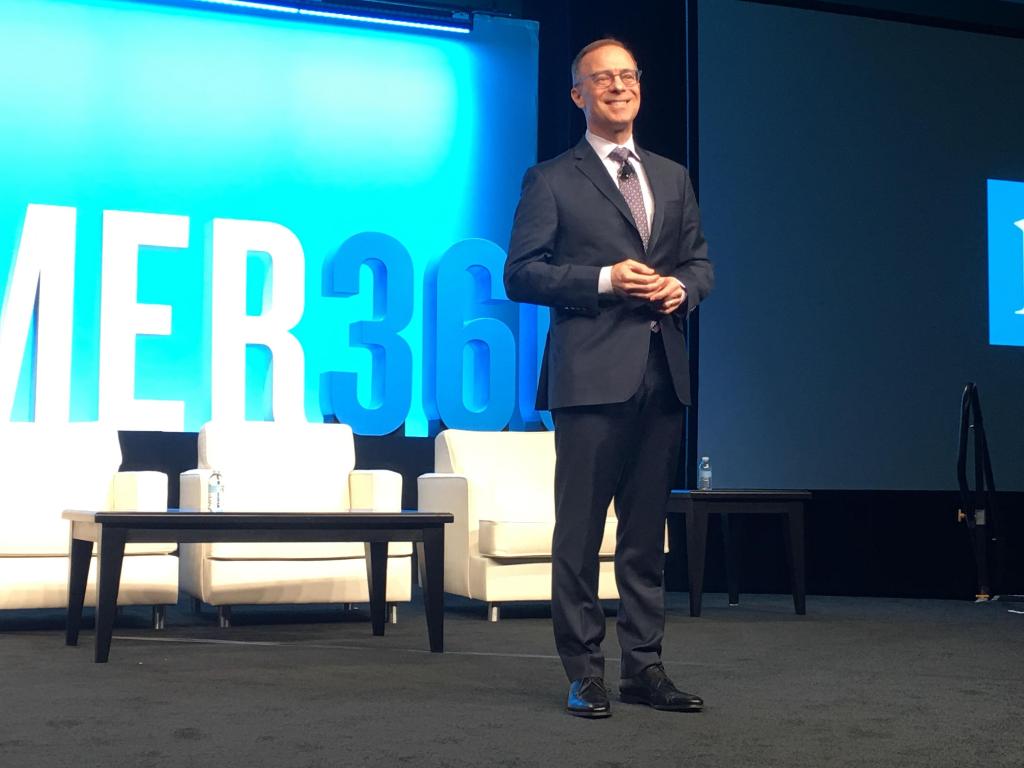 nielsen's tweet photo. "Mission is what gives us focus, but it's purpose that drives us." - @MitchBarns (CEO, Nielsen) speaking at #Consumer360 https://t.co/4SDPthvYMY
