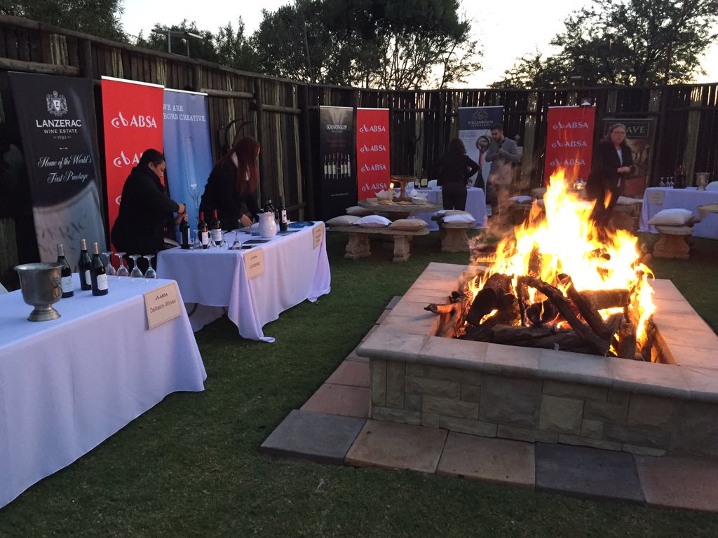 #PinotageFire . Showcasing #AbsaTop10Pinotage wines in North West   <a href="/Absa/">Absa Group</a> . <a href="/Diemersfontein/">Diemersfontein</a> <a href="/KanonkopEstate/">Kanonkop Wine Estate</a> @LanzeracWines <a href="/NeilEllisWine/">Neil Ellis Wines</a> <a href="/moreson/">Môreson Wine Farm</a> <a href="/StbVineyards/">Stb Vineyards</a> <a href="/WinesWellington/">WellingtonWines</a> <a href="/WindmeulKelder/">Windmeul Kelder</a> <a href="/flagstonewines/">Flagstone Wines</a> <a href="/Delheim/">Delheim</a> #AbsaTop10PinotageNW
