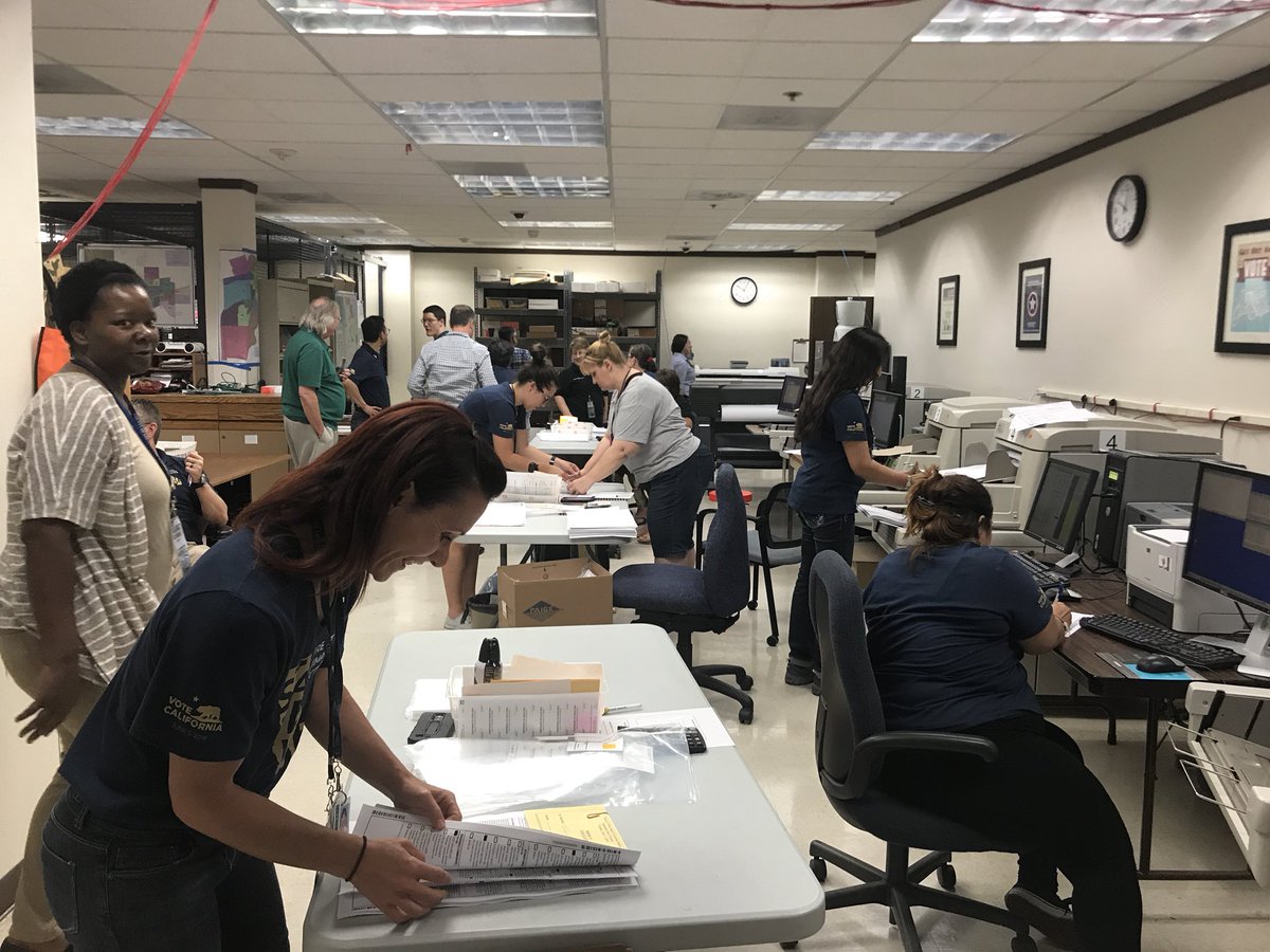 YoloCoACE's tweet photo. Behind the scenes on Election Night! So many hard working Yolo County employees worked tirelessly to process ballots and get results out! #yolo #yolocounty #yoloace #elections #2018primary #yolovotes https://t.co/1GfzS5SSaN