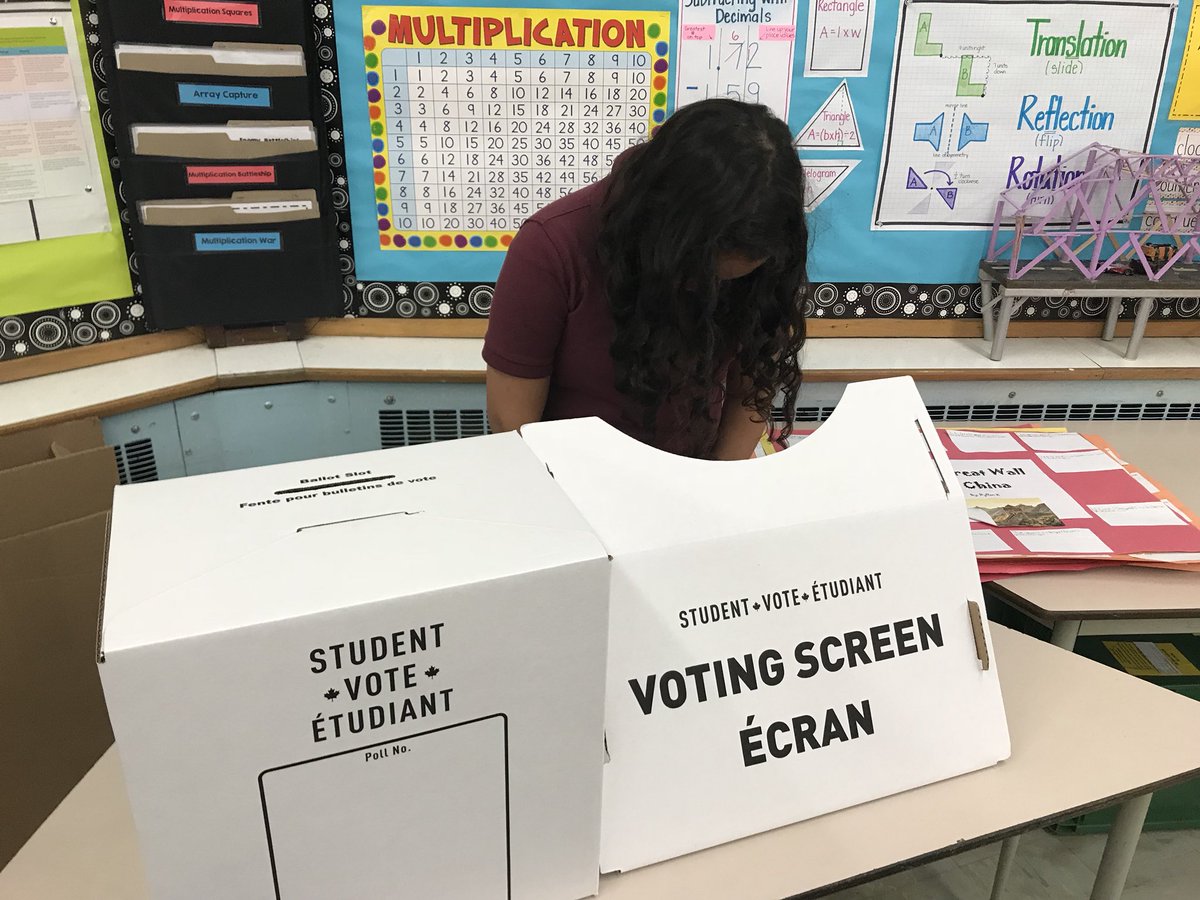 VOTE, VOTE, VOTE! Exercising our civic duty and responsibility today by taking part in #StudentVote #OntarioVotes2018 <a href="/LisgarHWDSB/">Lisgar School HWDSB</a>