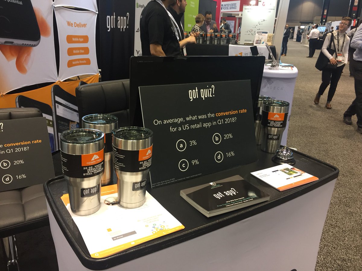 UnboundCommerce's tweet photo. Voted Best #IRCE booth schwag! Got app? Stop by and take our retailer quiz! Booth 1929. https://t.co/6Kh5xIxX8q