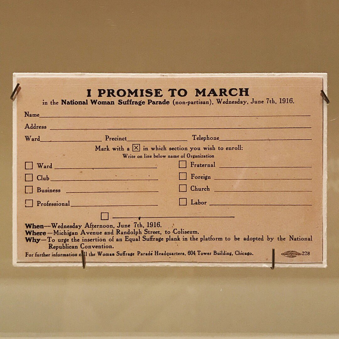 #OnThisDay in 1916, more than 5,000 #suffrage supporters marched from Michigan Ave. &amp; Randolph St. to the Republican National Convention at the Chicago Coliseum to push for women to have the right to vote. Learn more in "Facing Freedom in America": bit.ly/24ONjcJ