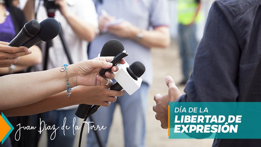 JDiazDeLaTorre's tweet photo. La libertad de expresión es el medio del pensamiento para cambiar, revolucionar, denunciar y transformar al mundo. #DíaDeLaLibertadDeExpresión https://t.co/qJAZLKwWZP