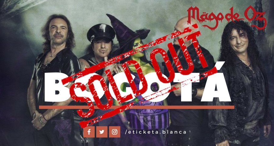 MAGODEOZOFIC's tweet photo. 🔥🔥MAGO DE OZ AGOTA TODAS LAS ENTRADAS EN LOS TRES CONCIERTOS DE COLOMBIA!!🔥🔥
🤘¡¡GRACIAS CALI!!🤘 ¡¡GRACIAS BOGOTÁ!!🤘 ¡¡GRACIAS MEDELLÍN!!🤘
STAY OZ!!
➡️https://t.co/oTQIhh0zN5
#SOLDOUT #CONCIERTOS #COLOMBIA #MAGODEOZ #GIRA30ANIVERSARIO #BOTOGA #MEDELLIN #CALI https://t.co/tkHFWjS9TV