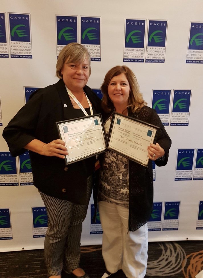 followCACEE's tweet photo. Consistently volunteering and giving back in many ways over the years, big thanks to @rodneylarmand on receiving his SAPPHIRE Volunteer Recognition Award, and to both Frances Humphreys and Kerri Zanatta-Buehler on your DIAMOND Recognition Awards! #TBT #CACEEAwards #CACEE2018 https://t.co/ZivxHI7JgG