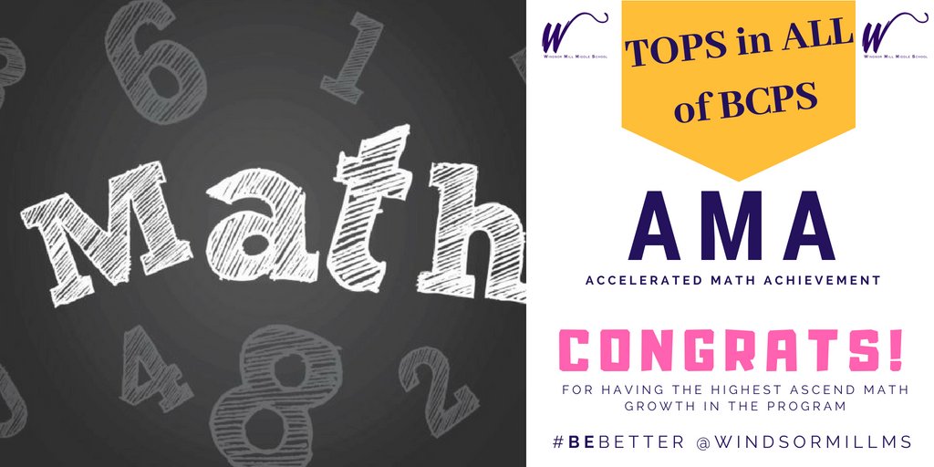 windsormillms's tweet photo. CONGRATS to our awesome AMA Fellows! TOPS in all of @BaltCoPS using AscendMath. #ALLStudentsCount @windsormillms https://t.co/BPPJf4AQ38