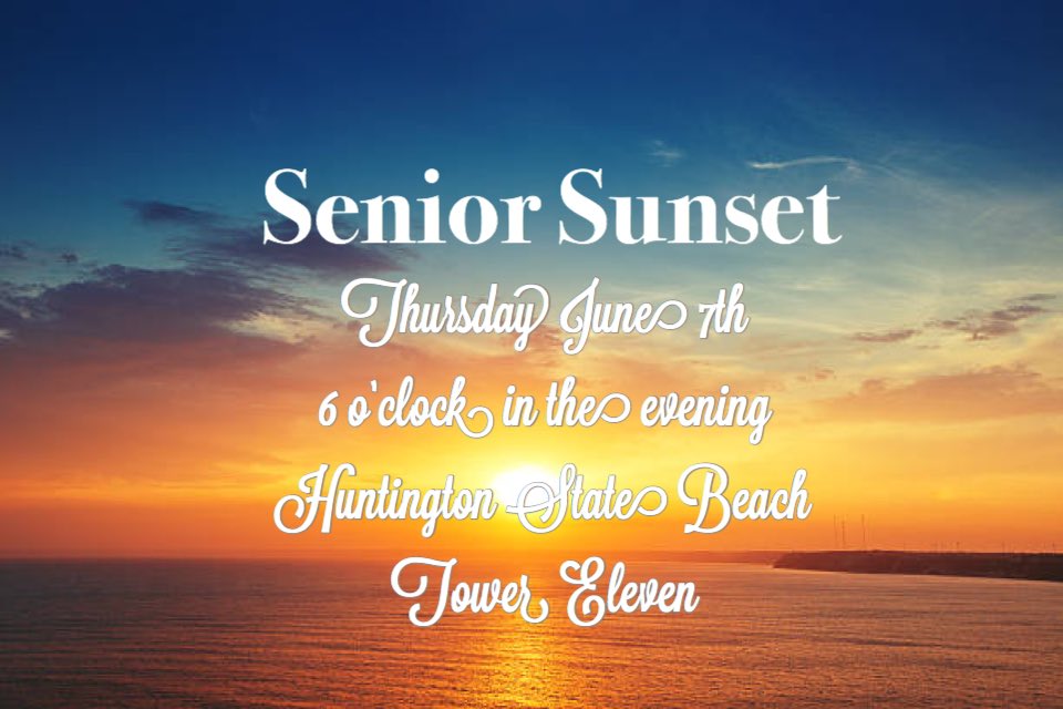 Chargers_ASB's tweet photo. CHARGER SENIORS!! Cruise! The photo will be taken @ 7pm! Enter @ Mag or beach Blvd for free parking! 🤩🌅🎉 https://t.co/oRCZOZAif1