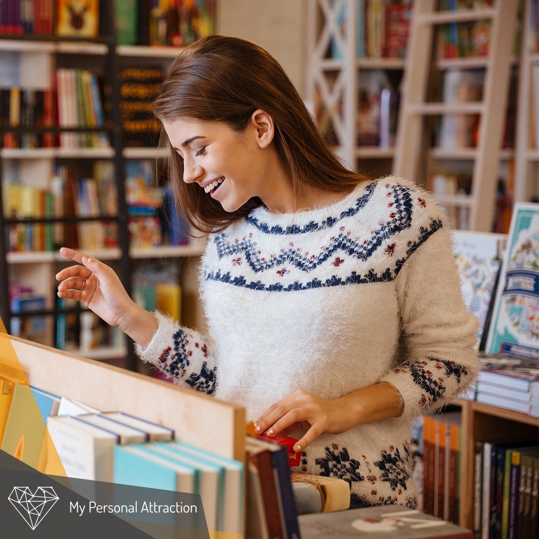 MPAttraction's tweet photo. Don't be afraid to wander the bookstore on a date. Whether your partner is a bookworm or not, you can learn a lot about each other's likes by seeing the books they pick up. #MyPersonalAttraction #LGBT #Dating https://t.co/HBGMQMUnkU