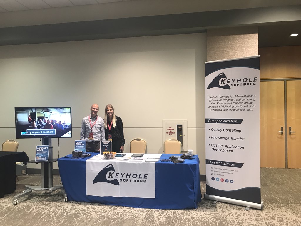 KeyholeSoftware's tweet image. We are at the @amegala #NebraskaCode conference! Stop by the #keyholeteam booth to enter to win an Amazon gift card. #NebrCode
