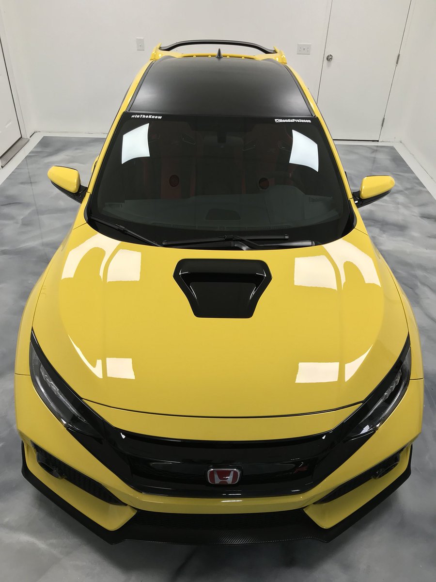 Hondapro Jason Here She Is My 17 Honda Civic Type R Painted In Phoenix Yellow With A Seibon Carbon Carbon Roof Hondapro Jason Here She Is My 17 Honda Civic Type R Painted In Phoenix Yellow With A Seibon Carbon Carbon Roof
