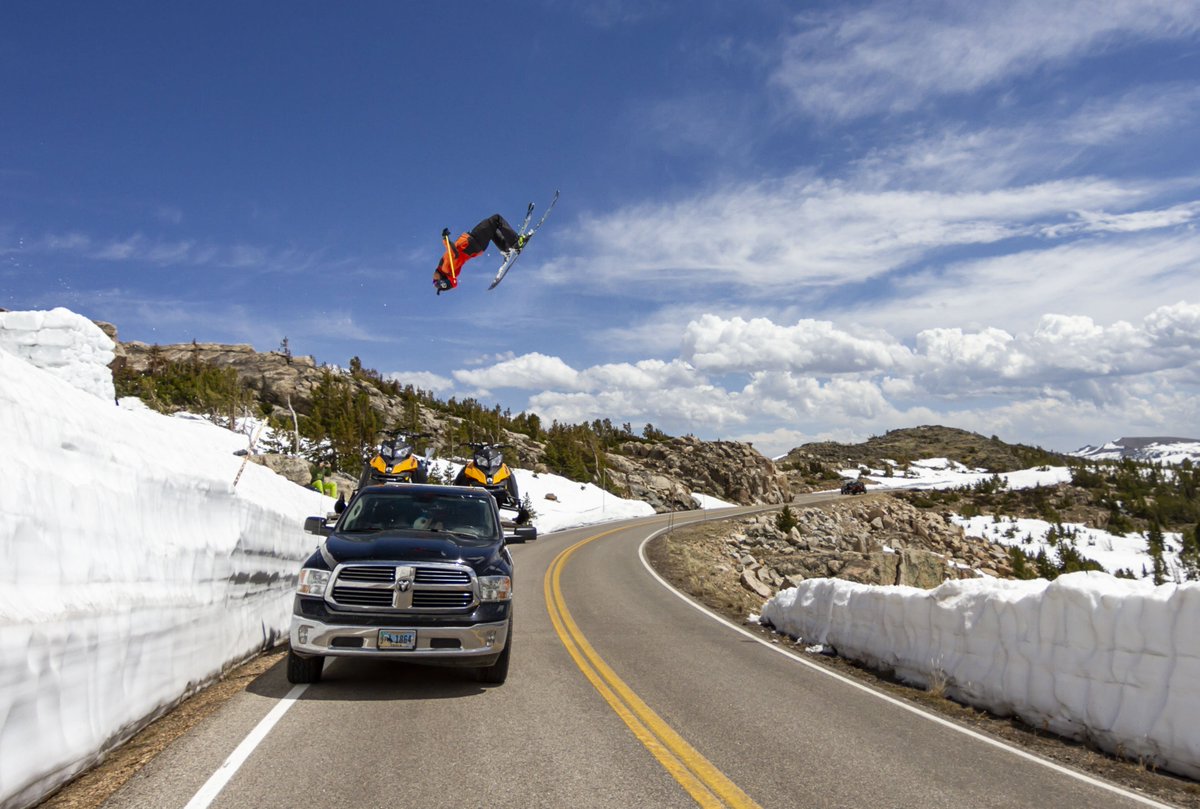 FREESKIER's tweet photo. Summertime means skiing at #BeartoothBasin. Apparently @O_Leeps got the memo. Photo by Sasha Motivala. #FREESKIER #ThisIsSkiing #Skiing https://t.co/YQVBw8mbWs