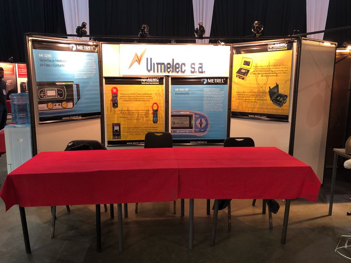 Vimelec's tweet photo. ¡Nos estamos preparando! Hoy a partir de las 16 horas los esperamos en nuestro stand B15 en la CONEXPO Litoral 2018 @AEMCInstruments @MetrelMarketing https://t.co/DuwwsSG6uH