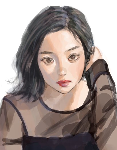 模写です。
自分の絵を見たくない時は模写に逃げます。気休めの模写。
元は広瀬すずさんです。 