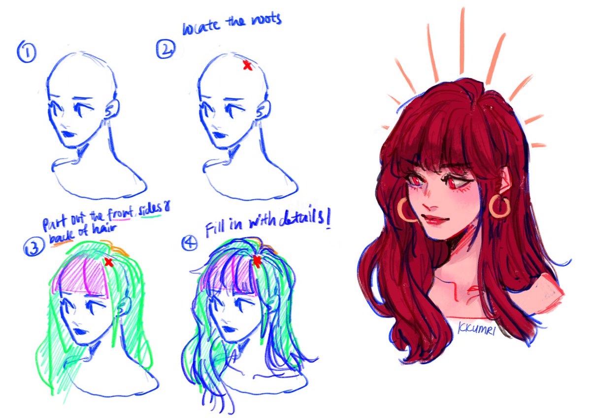 Ally On Twitter Some Tips For Drawing Hair