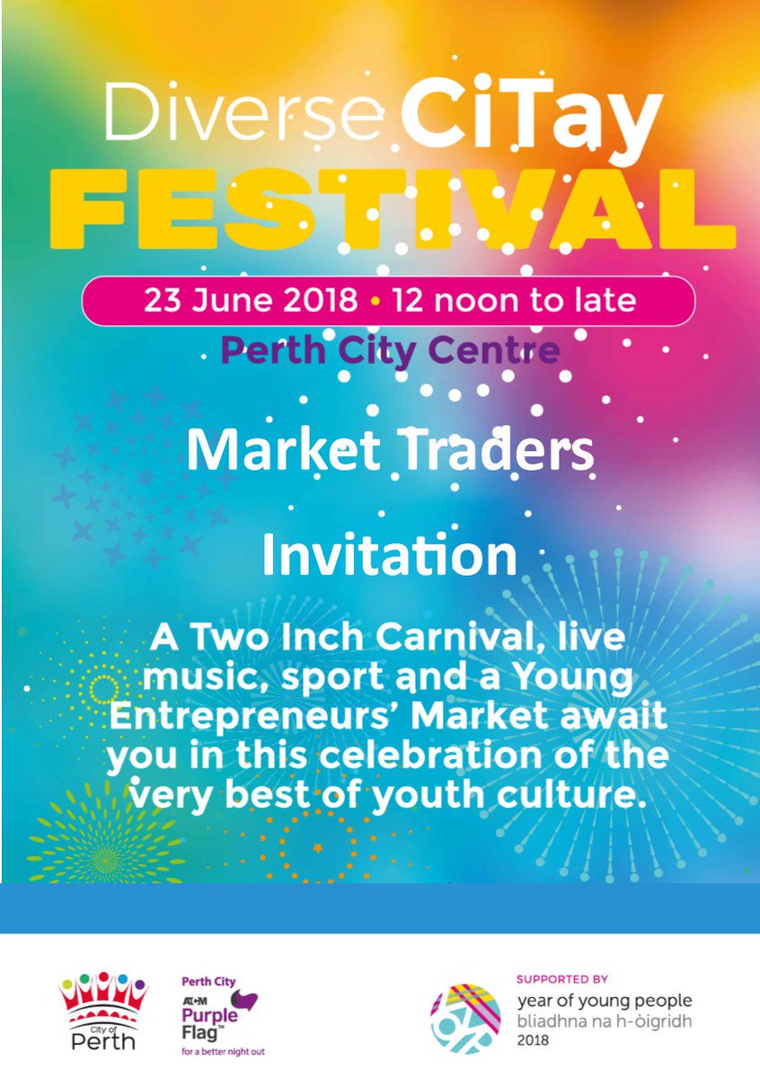 Are you a young trader and fancy getting involved in the Diverse CiTay Festival in #Perth City Centre? As part of #YoYP18, <a href="/PerthCityCentre/">Perth City & Towns</a> are encouraging #young #businesses and #traders to get involved! Find out more  👀 bit.ly/2ouOgse