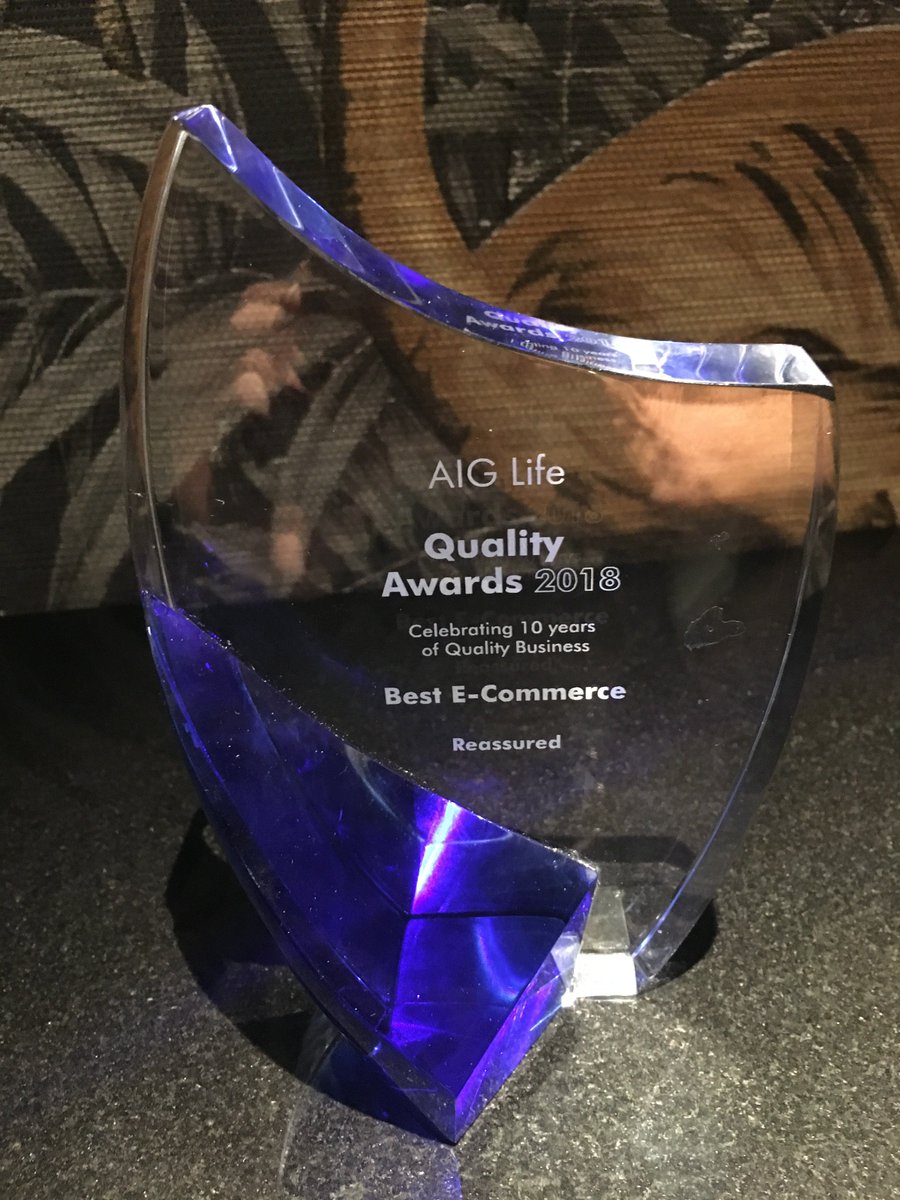 Excited to have been awarded the @AIGLifeUK award for Best E-commerce! 🏆#AIGQualityAwards