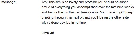 lindsay_codes's tweet photo. When your friend submits your form on your website and absolutely makes your day 💕 https://t.co/zCOS2o7YrV