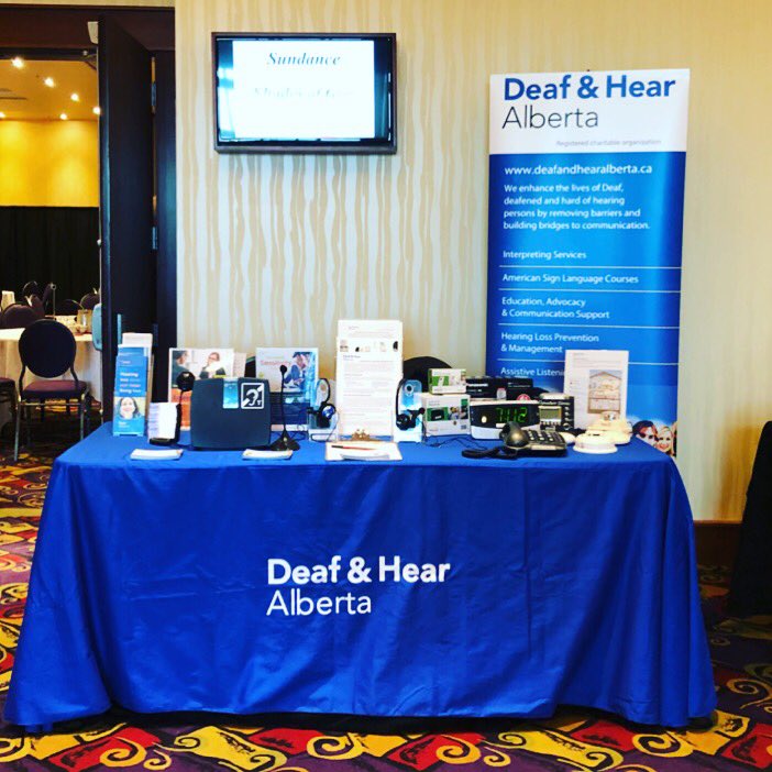 HearAlbertaCA's tweet photo. We are at the Shades of Grey conference for Health Care providers and professionals who work with older adults. We are providing awareness and education. #awareness #communication https://t.co/2eoxmB3u5b