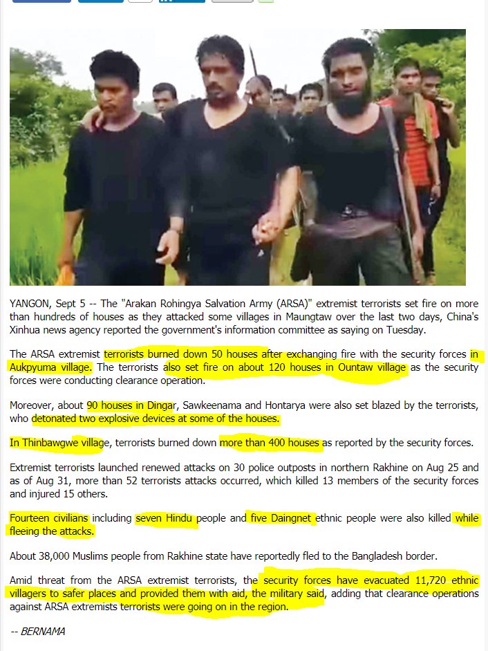 All can clearly see that which groups &amp; media are supporting terrorism. No need to tell how much they've been supported, even terrorist group itself had to openly thank to them. The threat of terrorism is again reaching to Rakhine doors steps. We must be more careful.
#Myanmar