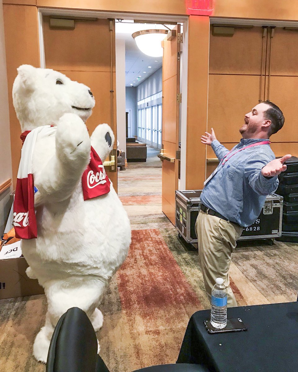 esg360's tweet photo. If you’ve been thinking about working with us but are hung up on the ever important question, “but will ESG go so far as to man the polar bear mascot suit for me?” Yes. The answer is yes. 😎❄️ #GS1Connect18 #esgrocks https://t.co/9FKmN5ZPpV
