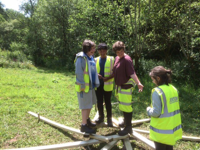 KEVICC's tweet photo. Prototype roof made yesterday for the Devon Roundhouse @GreenlanesC. Collaborative outdoor learning in glorious Devon sunshine #Totnes https://t.co/UROEzrlseH