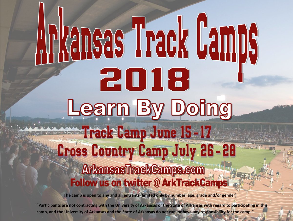 RazorbackTFXC's tweet photo. Don't just watch @RazorbackTF compete at the @NCAATrackField Championships, come be a part of it! Sign up for T&amp;F/XC camp with the Razorbacks this summer‼️ Info below ⤵️

🔗 https://t.co/QslsleousB #WPS🐗 https://t.co/BwqowIRN0c