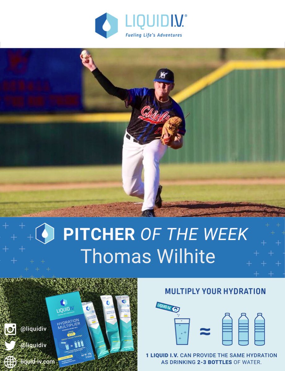 Congratulations to <a href="/liquidiv/">Liquid I.V.</a> pitcher of the week @ThomasWilhite20