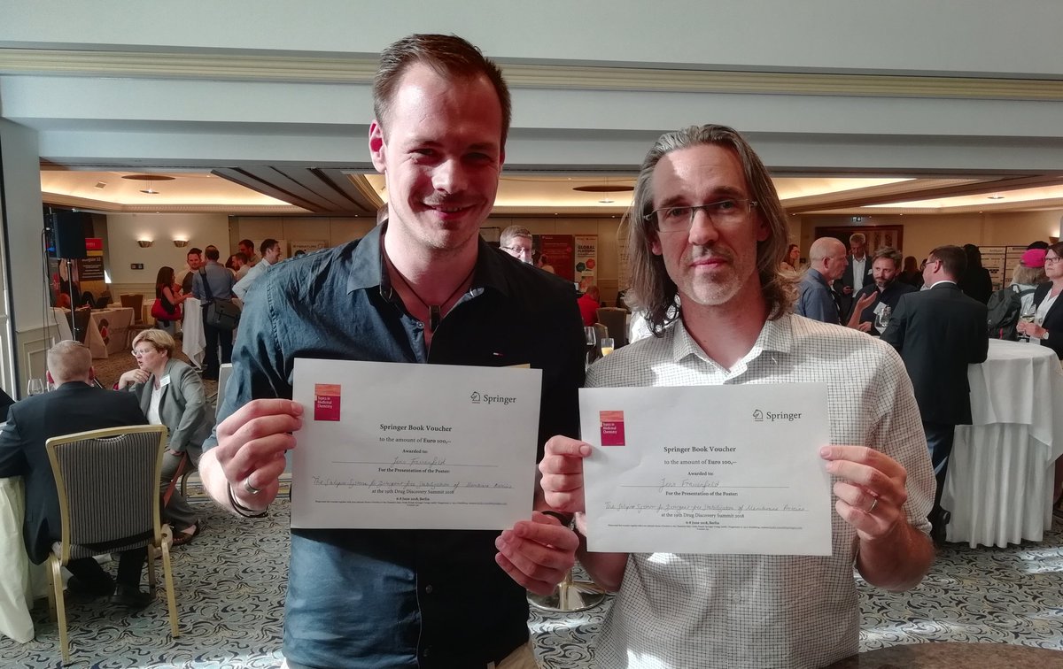 SaliproBiotech's tweet photo. We are honoured to have received the poster prize at the @drugdiscovery1 #DDSUMMIT18 https://t.co/UylCY5Y7Id